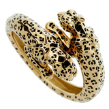 Cartier Panthere Yellow Gold Enamel Bangle Bracelet 0003426