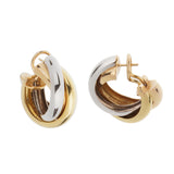 Cartier Trinity Vintage 18K White Yellow Rose Gold Hoop Earrings 0003924