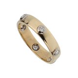 Cartier Vintage Love Series Diamond 18k White & Yellow Gold Band Ring Sz 6 0003916