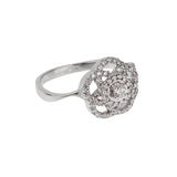 Chanel Fil de Camelia Diamond Ring 18K White Gold Sz 5 1srep38458c