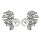Chanel Plume De Chanel Pearl Diamond White Gold Earrings