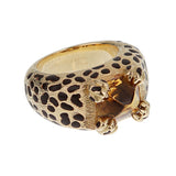 Dior Leopard 18k Yellow Gold Citrine Enamel Cocktail Ring