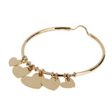 Dior French 18k Yellow Gold Heart Charm Hoop Earrings Circa 2000's 0003881