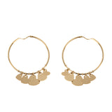 Dior French 18k Yellow Gold Heart Charm Hoop Earrings Circa 2000's