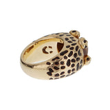 Dior Leopard 18k Yellow Gold Citrine Enamel Cocktail Ring 0003852