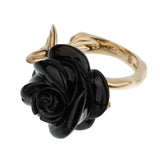Dior Pre Catelan Onyx Diamond 18k Yellow Gold Cocktail Ring