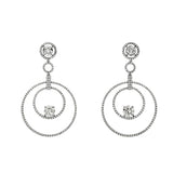 Graff Diamond Concentric Circle Drop Earrings Platinum & 18k White Gold 1gf42