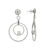 Graff Diamond Concentric Circle Drop Earrings Platinum & 18k White Gold 1gf42