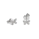 Graff Pave Butterfly Diamond Mini Stud Earrings 18k White Gold 0004184
