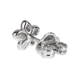 Graff Wild Flower Petite Pave Diamond Stud 18k White Gold Earrings 0003890