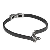 Gucci Double Tiger Leather Sterling Silver Choker Necklace Sz L 0003735
