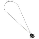Gucci Ghost Black Enamel Skull Sterling Silver Necklace 0003731