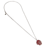 Gucci Ghost Red Enamel Skull Sterling Silver Necklace 0003730