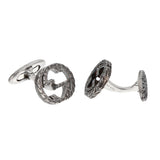 Gucci Interlocking GG Sterling Silver Engraved Cufflinks 0003839