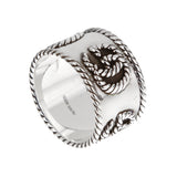 Gucci Marmont Braided Sterling Silver Band Ring Size 9 0003821