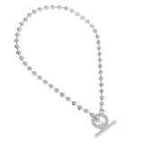 Gucci Sterling Silver Beaded Diamond Cut Boule Necklace Size S - 14" 0003717