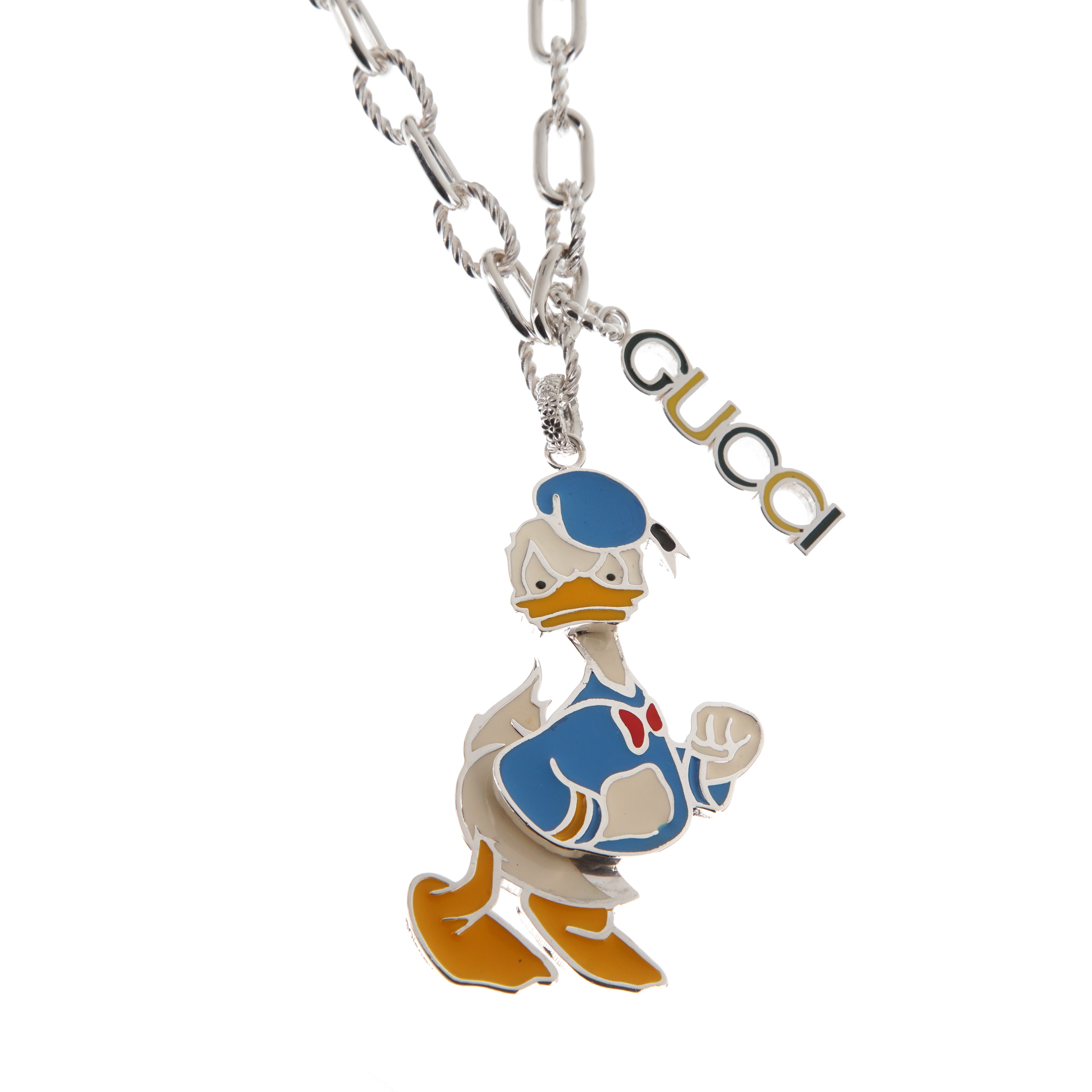 GUCCI✕Disney正規スターリングシルバー925ドナルドダックネックレス Gucci x Disney Donald Duck Sterling Silver Pendant Necklace