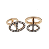 Hermes Chaine d'Ancre Diamond 18k Rose Gold Cufflinks 0003973
