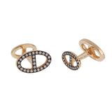 Hermes Chaine d'Ancre Diamond 18k Rose Gold Cufflinks 0003973