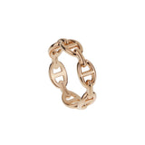 Hermes 18ct Rose Gold Chaine d'Ancre Enchainee Sz 7