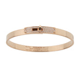Hermes Kelly Bracelet 18K Rose Gold Pave Diamond 0004037