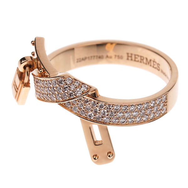 Hermes Kelly Gavroche Diamond Rose Gold Cocktail Ring