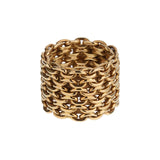 Hermes Vintage Chain 18k Yellow Gold Band Ring Sz 7 0003891