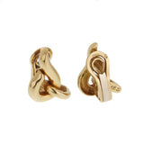 Hermes Vintage French 18K Yellow Gold Sculptural Knot Clip Earrings 0003926