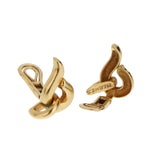 Hermes Vintage French 18K Yellow Gold Sculptural Knot Clip Earrings 0003926