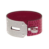 Hermss Kelly Bracelet Alligator 6.75ct Diamond 18K White Gold Hardware 0004096