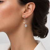 Louis Vuitton Blossom Long Earrings 18k Tricolor Gold Diamond Drop Earrings 0004059