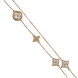 Louis Vuitton Color Blossom 13-Motif Sautoir Necklace 18k Rose Gold Mother of Pearl Diamond 0004050