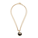 Louis Vuitton Color Blossom Onyx Diamond Medallion Sautoir Necklace 18k Yellow Gold 0004148