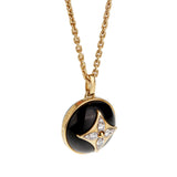 Louis Vuitton Color Blossom Onyx Diamond Medallion Sautoir Necklace 18k Yellow Gold 0004148