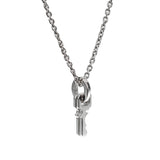 Louis Vuitton Lock it Double Key White Gold Pendant Necklace 0003506