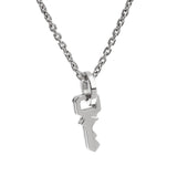 Louis Vuitton Lock it Double Key White Gold Pendant Necklace 0003506
