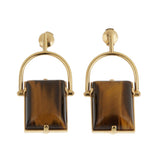 Louis Vuitton Tiger Eye 18K Yellow Gold Drop Earrings 1eb736auiaa