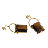 Louis Vuitton Tiger Eye 18K Yellow Gold Drop Earrings 1eb736auiaa