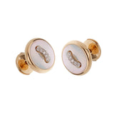 Pomellato Pom Pom 18k Rose Gold Mother of Pearl Diamond Stud Earrings