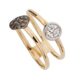 Pomellato Sabbia 18k Rose Gold Brown & White Diamond Cocktail Ring Sz 5