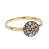Pomellato Sabbia Brown Pave Diamond 18k Rose Gold Ring Sz 6 1/4