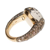 Pomellato Tango Smoky Quartz 18k Rose Gold Diamond Cocktail Ring Sz 8 - 3