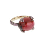 Pomellato Tourmaline Pink Sapphire Rose Gold Cocktail Ring Sz 6 0004084