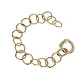 Pomellato 18k White & Yellow Gold Chain Link Vintage Diamond Bracelet
