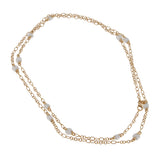 Pomellato White Agate Sautoir 18k Rose Gold Chain Necklace 0003697
