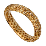 Pomellato Yellow Sapphire 18k Yellow Gold Wave Band Ring Sz 6 1/2