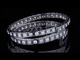 Cartier Tectonique Diamond 18k White Gold Double Wrap Bangle Bracelet