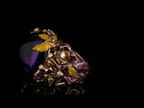 Dior Diorella Amethyst 18k Yellow Gold Diamond Cocktail Ring Sz 6 1/2