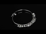 Dior Dangling Diamond 18k White Gold Bangle Bracelet