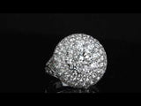 Graff 10.08ct Bombe Diamond 18k White Gold Cocktail Ring Sz 4 3/4